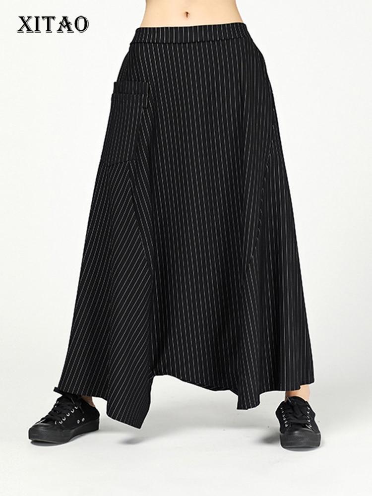 

XITAO Striped Harem Pant Women Waist Pant WLD7093
