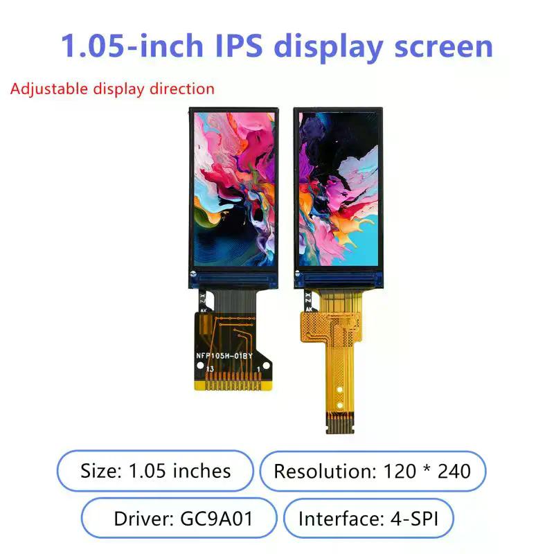 1,05 Zoll TFT-Display LCD-Bildschirmmodul 120(RGB)*240 SPI-Schnittstelle GC9A01-Treiber 13-Pin 8-Pin HD IPS LCD-Display