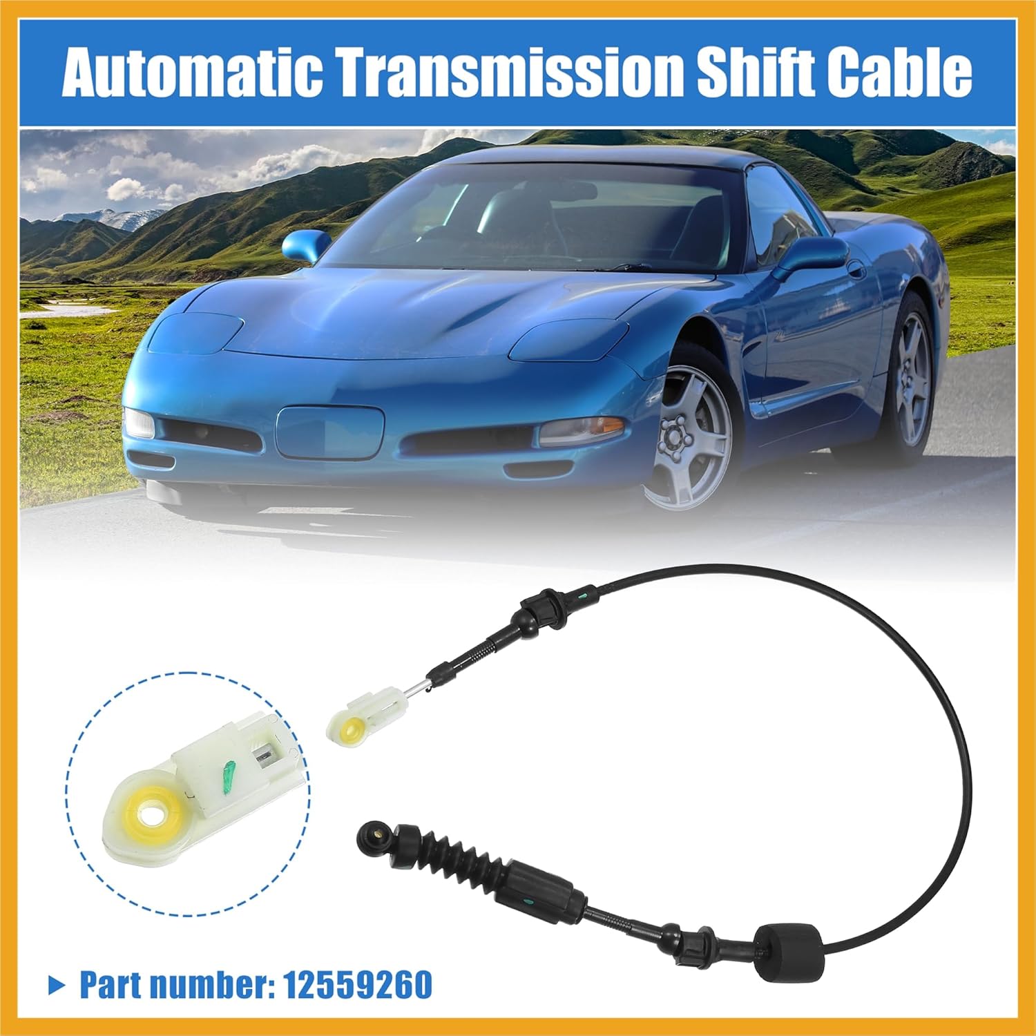 Automatic Transmission Gear Shifter Cable for Corvette C5 1997-2002 Auto Trans Control Lever Cable Assembly Range Select Lever Kit 12559260