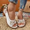 Ladies Shoes 2025 Buckle Strap Women's Sandals Fashion Crystal Floral Office and Career New Plus Size Open Toe Heeled Sandals