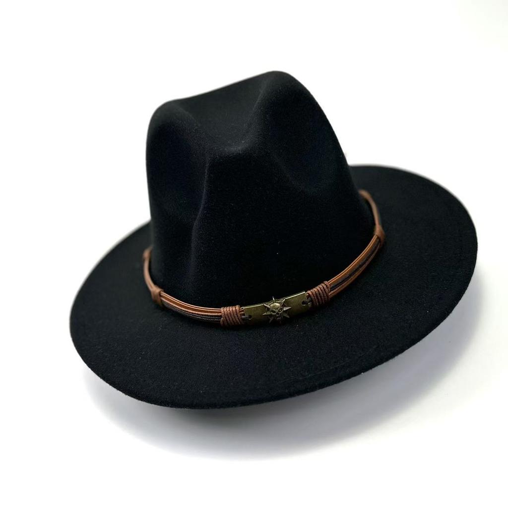 Jazz Hat Season Belt Top Hat Woolen Hat Felt Hat Versatile Trend
