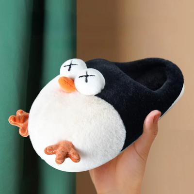 Fashion Cotton Slippers Woman Winter Home Plush Slippers Flat Cute Animal Slippers Plus Size Non Slip Warm Unisex Shoes Chinelos Planos