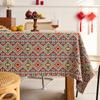 Amerikanische Retro-Tischdecke aus Baumwolle und Leinen, leichte Luxus-Ölgemälde-Jacquard, dekorative Tischdecke, Couchtischmatte, Abdeckung, rechteckig, Esstisch