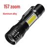 Compact LED Flashlight with Telescopic Zoom, USB Rechargeable, Portable Design