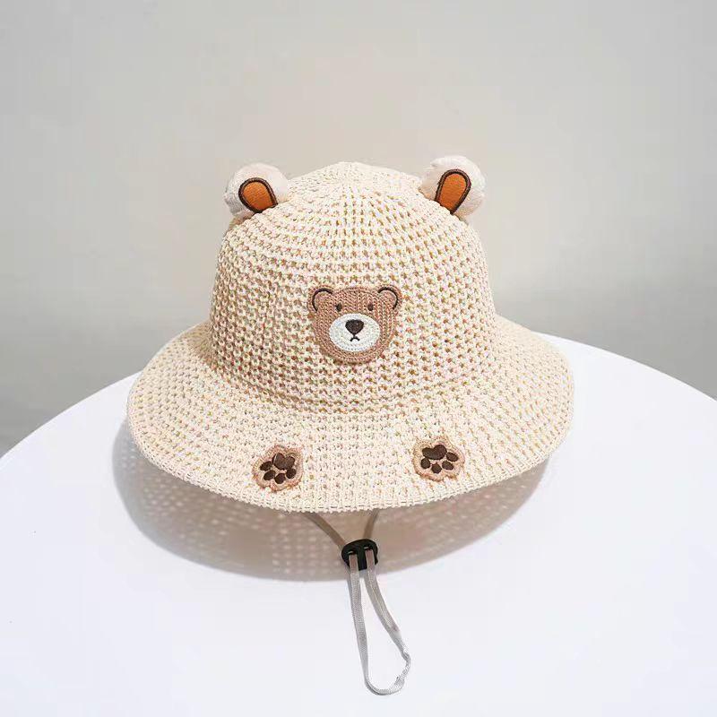 Children's Sun Hat Summer Thin Boys and Girls Baby Sun Hat Straw Hat Breathable Big Eaves Bucket Hat Sun Hat