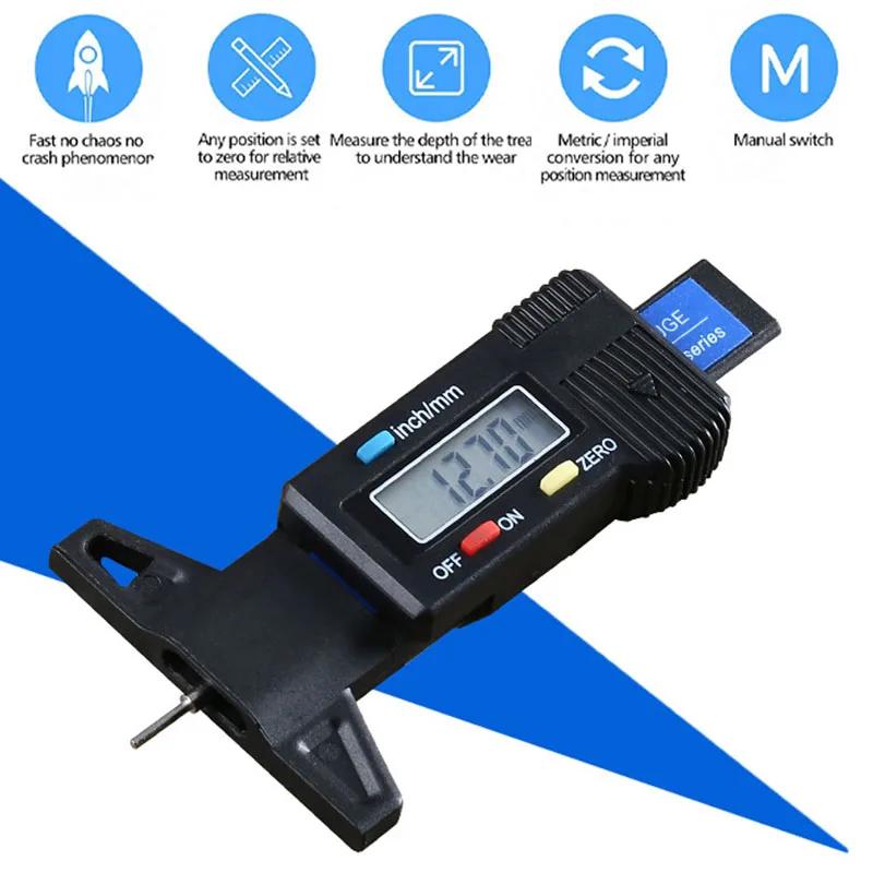 Electronic Digital Tire Tread Depth Gauge 0-25mm Tread Thickness Vernier CaliperThread GaugeElectronic Measuring Test Instrument
