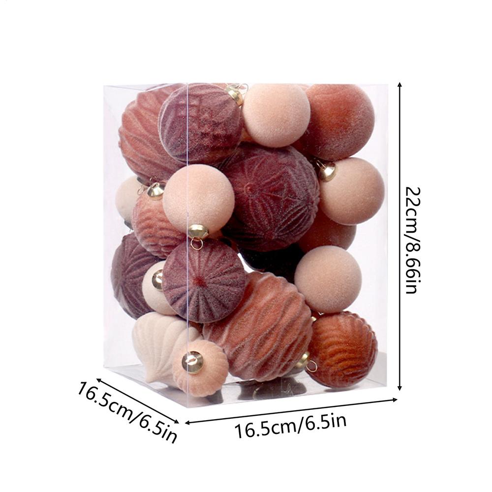 

35pcs Velvet Christmas Tree Ornaments Plush Flocked Hanging Balls for Holiday Decor, Christmas Decoration Xmas Clearance Mixed Size
