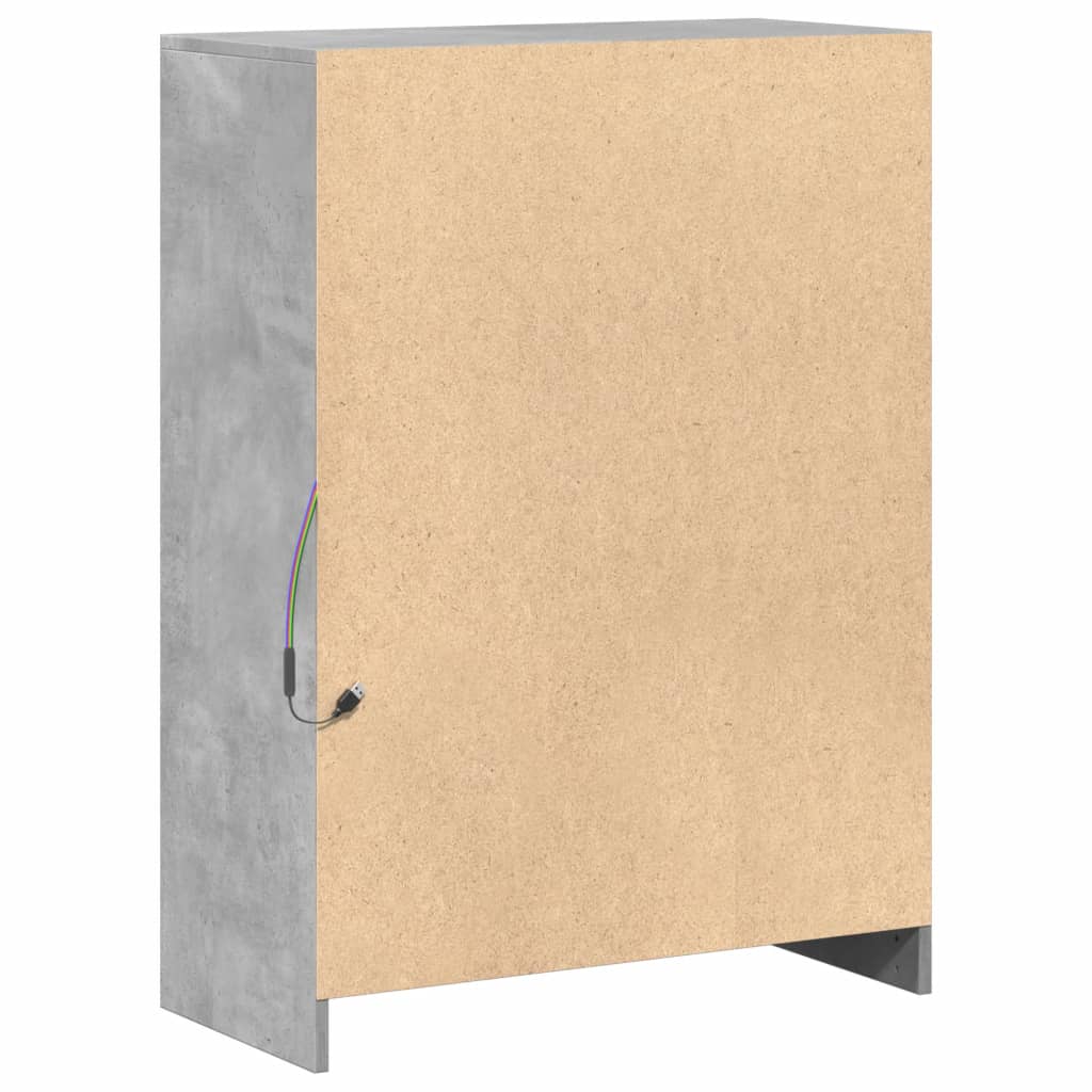 Sideboard with LED Lighting Concrete Grey 72 x 34 x 100 cm Engineered Wood
