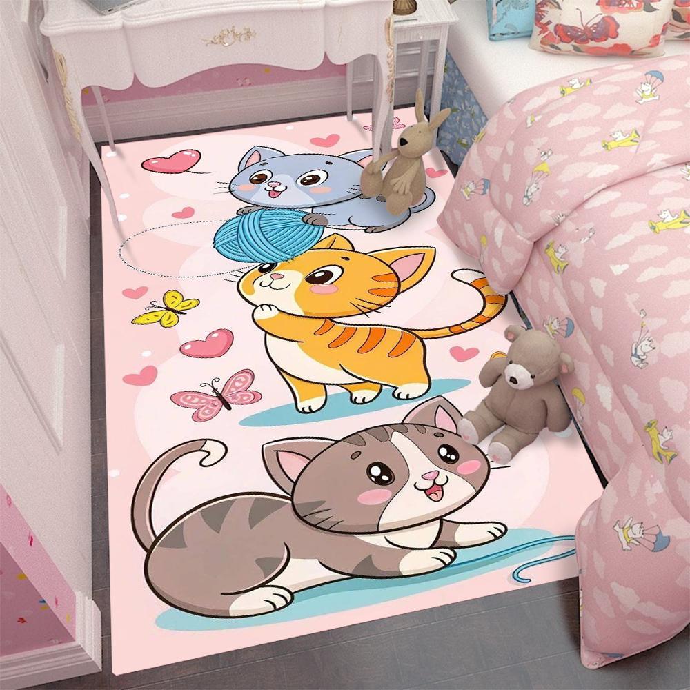

Cartoon Colorful Kitten Carpet Living Room Decor Children s Crawling Mat Doormat Living Room Area Rug Games Washroom Floor Mat 40x60cm