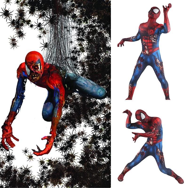 Zombie Spider-man Jumpsuit Perfect Voor Halloween En Cosplay Met Uitstekend Vakmanschap En Elastisch Materiaal.