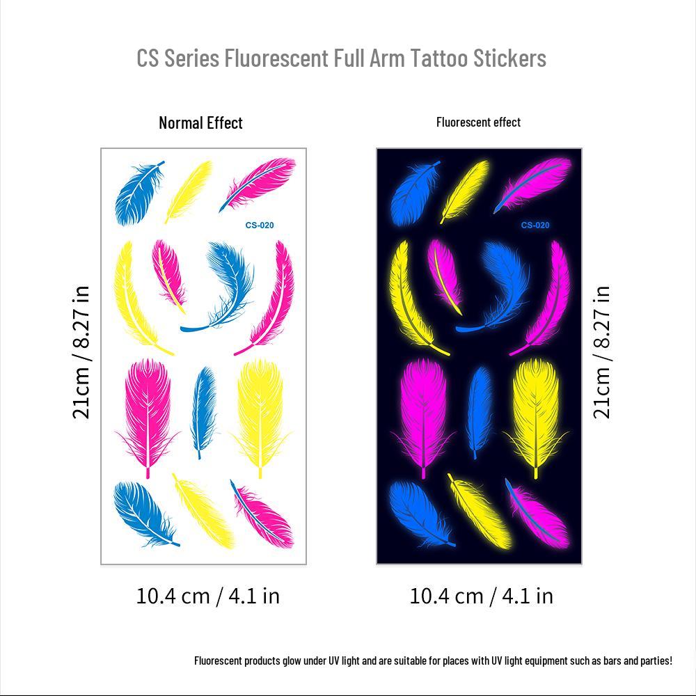 Creative Fluorescent Waterproof Full Arm and Face Tattoo Sticker