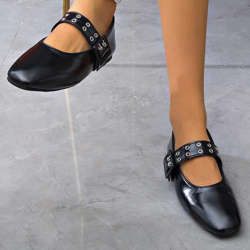 Fashion Women Flat Shoes Round Toe Luxury Shallow Sneakers Fashion Buckle Strap Loafers Women Ballet Comfortable Mary Jane Shoes Women