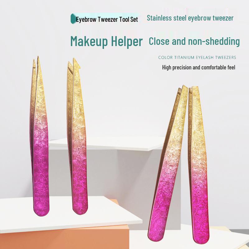 

Eyebrow Shaping Set: Pencil, Stainless Steel Tweezers, and Clamp for Precise Plucking