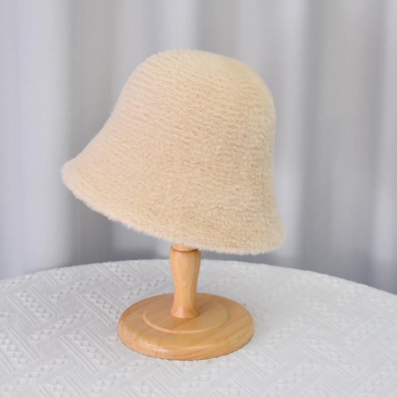 Polyester Winter Fleece Bucket Hat With Windproof And Warmth For Women