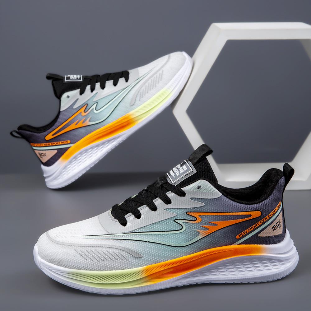 Unisex Casual Ice Silk Mesh Sneakers - Youth Shock Absorption Racing Trendy Shoes