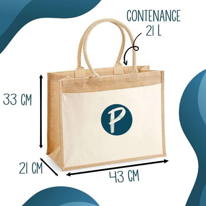 Sac Cabas Jute avec Poche J’peux pas j’ai Assemblée générale J'peux pas minimaliste | Toile de Jute et Coton 21 L Fond Plat Anses
