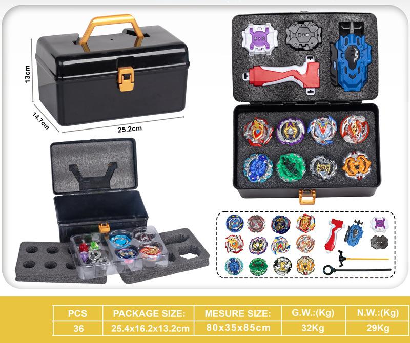 

Игрушка Взрывной Гироскоп Взрывной Гироскоп Набор для Атаки с Ящиком для Инструментов Двусторонний Запускатель Боевая Арена Дети