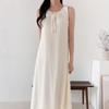 New ArrivalS Open Run Women S Scalloped Bow SleeveleSS Long dreSS