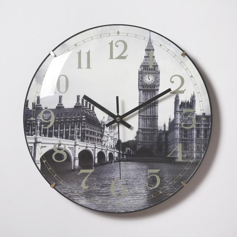 

Arched Glass Wall Clock Creative Fashion Living Room Three-dimensional Digital Scale Wall Clock Clock 12 Inches 30CM
