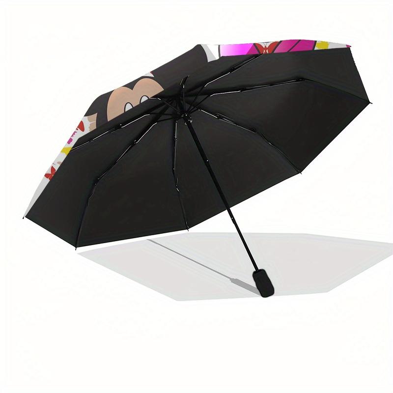 Mickey Mouse,Minnie Mouse Automatic Umbrella - Tri-fold Portable Umbrella, Best Holiday Gift for Men and Women, Durable Iron Frame, Playful