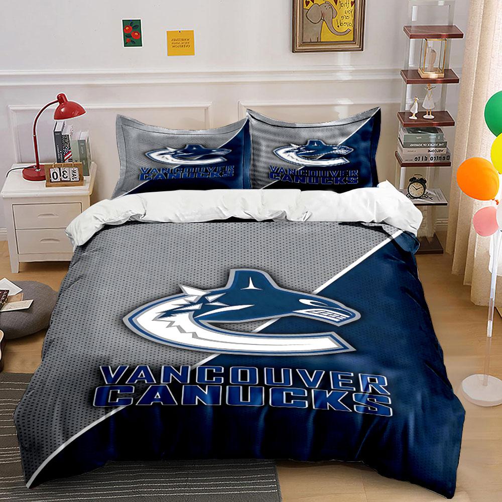 Vancouver Canucks Logo Bedding Set Print Bedding Set Duvet Cover Pillowcases (1* Duvet Cover 2* Pillowcases Do Not Include Comforter)