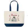 Shopping Bag - PLANETEE - Michelle the Most Beautiful - Blue Background - Cotton - 40 X 45 Cm