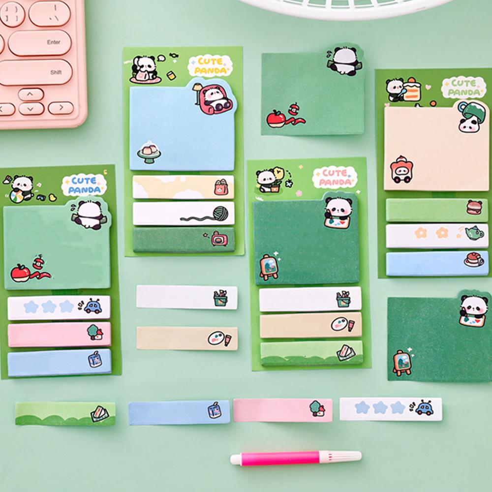 1 Piece Kawaii Cute Panda Paper Sticky Notes Creative Notepad Memo Pads Office School Stationery Adhesive Stickers Decoration