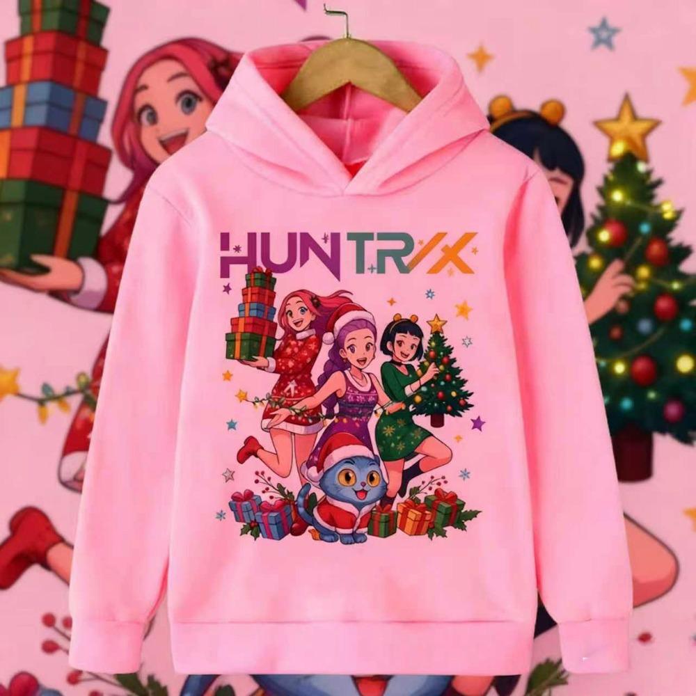 2025 New Kpop Devil Hunter Christmas Edition Children's Hoodie Manga Children's Sportswear Cute Tiger Printed Girl Children's Top