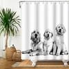 Funny Cat Shower Curtain Cartoon Cute Cats Dog Kids Shower Curtain for Bathroom Waterproof Polyester Home Decor Shower Curtains