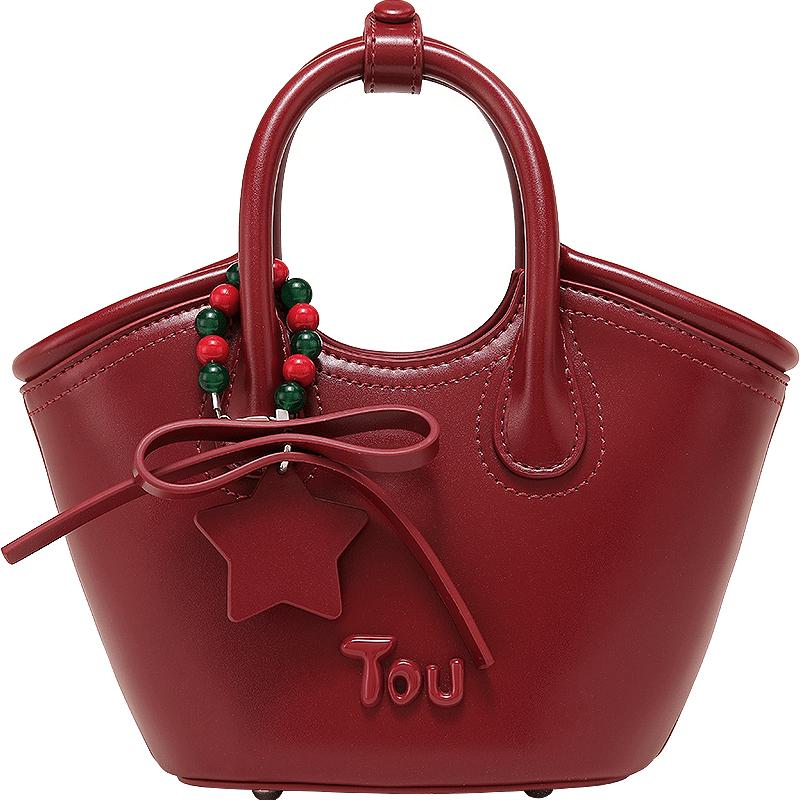 Женская сумка-корзина Toutou, цвет вишнево-красный Medium