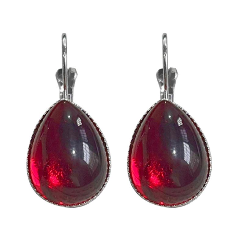 

1 Pair Gothic Red Drop Earrings Vintage Punk Drop Earrings For Women Jewelry Birthday Anniversary Gift 1