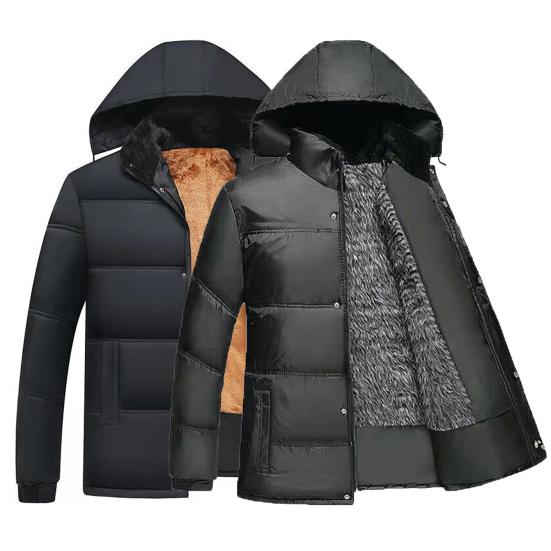 Winter Jacket Zipper Stand Collar Plush Terrific Highly Warm Zip-up Men for Outdoor