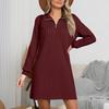 Women's Fashionable Long-sleeved Straight-leg Loose Base Dress