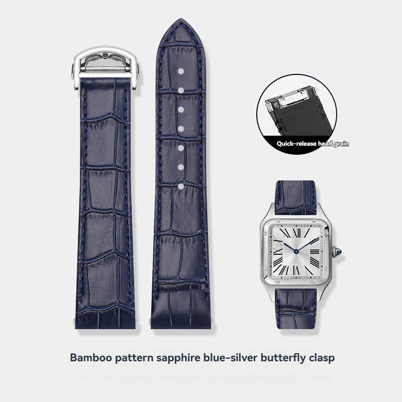 19mm 21mm Uhrenarmband für Cartier Santos WSSA0010 WSSA0009 WSSA0029 Schnellwechsel-Uhrenarmband Herren Krokodilmuster Lederband
