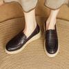 Fashion Straw Sole Wedge Single Shoes Autumn New Round Toe Deep Mouth Platform Non-slip Wear-resistant Loafers