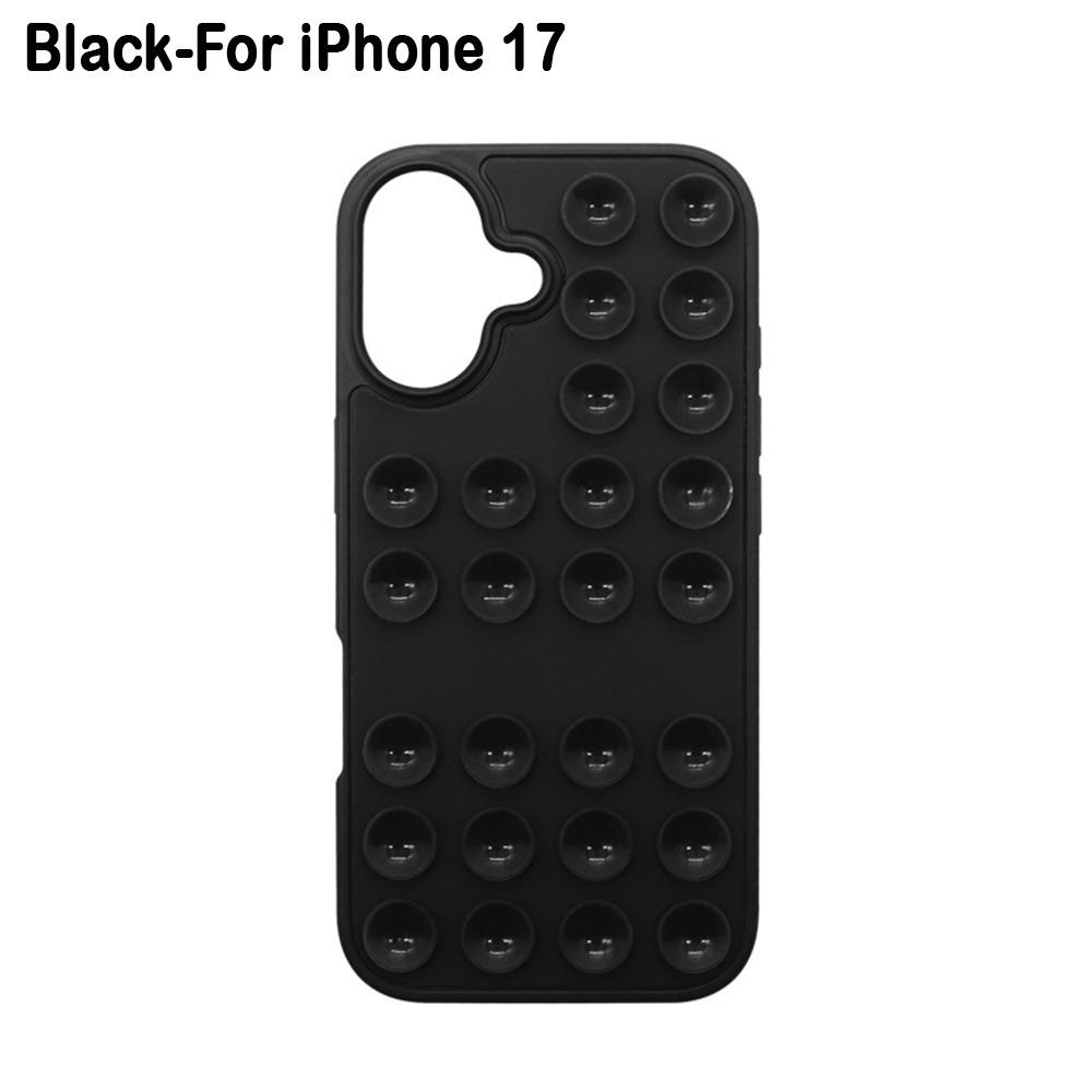 Silicone Phone Case Suction Cup Bracket Phone Protective Shell for iPhone 17/Air/17 Pro Max