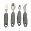 4pcs Stainless Steel Utensils Fork Spoons Set Wide Rubber Handle Tableware Set for Household