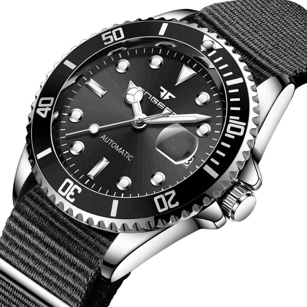 FNGEEN 9001 Fashion Blue Man Mechanism Watch Nice Metal Band Waterproof Full Automatic Calendar Business Watch Kit