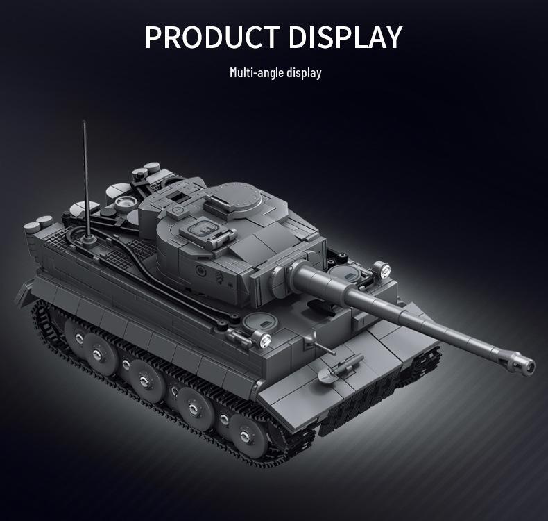 Educational Tiger I Tank Model Building Blocks for Kids - Early Military Edition, Perfect June 1st Gift