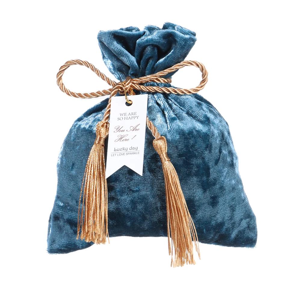 Velvet Candy Bag Gift Bags Velvet Cloth Drawstring Bags 3 Sizes Tassel Bag Wedding Party Candy Pouches