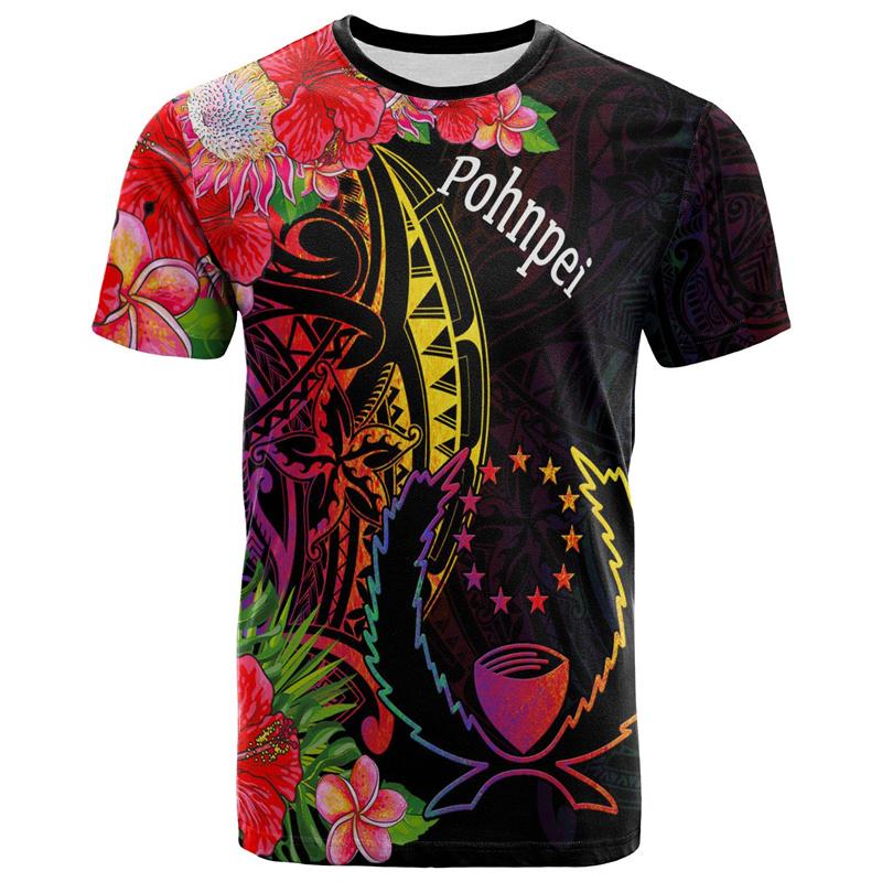3D Pohnpei Polynesian Culture Tribal Island Retro Tattoo Printing T Shirt Children Fashion Cool Tee Shirts Harajuku Clothing Top