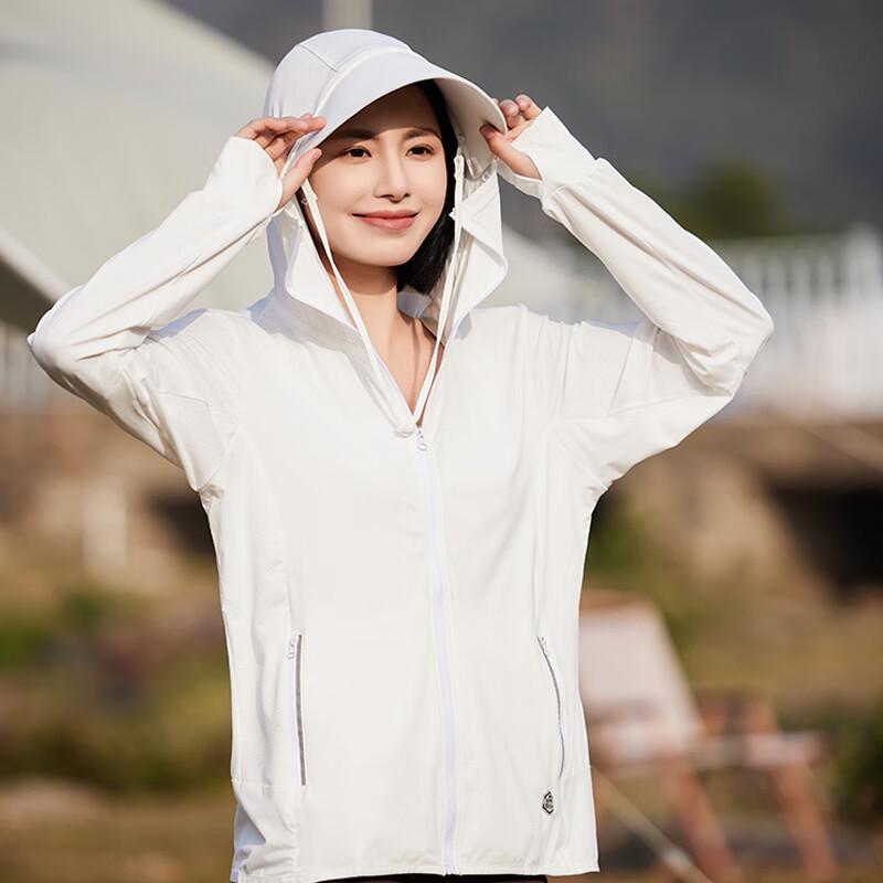 WEZHO Damska oddychająca kurtka z kapturem chroniąca przed słońcem z lodowego jedwabiu