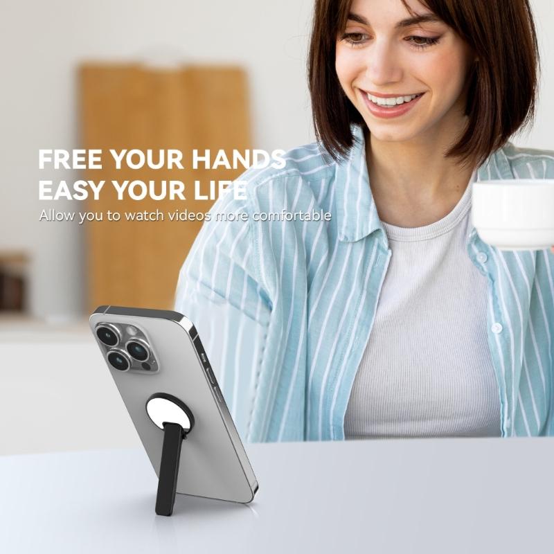 Upgraded Small Phone Stand Holder Small Mirror Design Desktop Phone Stand 360° Rotation 180° Flip Stick Type Design