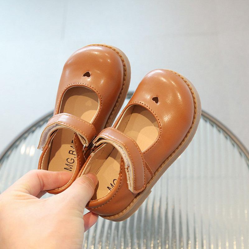 

Детские туфли на липучке для девочек, туфли принцессы 30 светло-коричневого