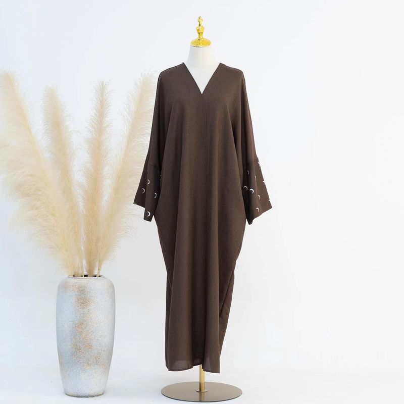 New Arrival Middle East Dubai Embroider Elegance Cardigan Robe Dress Embroidered Cardigan Dress