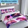 3PCS Custom Name Kpop Fashion Collage Bedding Set, Including 1pc Duvet Cover And 2pcs Pillowcases, Suitable for Dorms and Bedrooms Gift