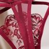 Sexy Lace Panties Women Transparent Low-Waist Underpant IKULE Hollow Out Thong N139