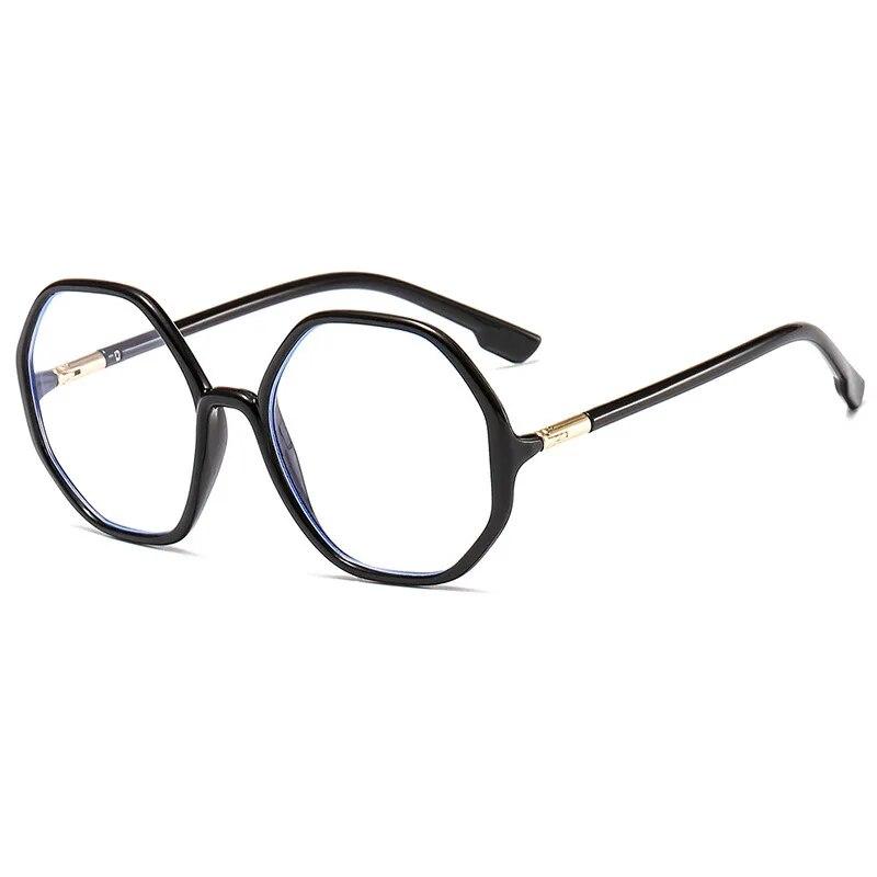 new polygonal Plain glasses anti blue light eyeglass frame retro personality large fashion eyeglasses for women men