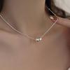 PANJBJ 925 Sterling Silver Mint Green Stone Necklace for Women Geometry Block Sweet Design Special Jewelry Gift Dropshipping