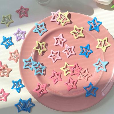 10Pcs Girl Hairpin Versatile Star-Shaped BB Clips Macaron Color Small Hair Pins Stable Hold Hair Accessories